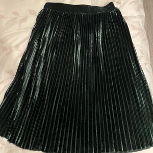 Zara velvet pleated skirt